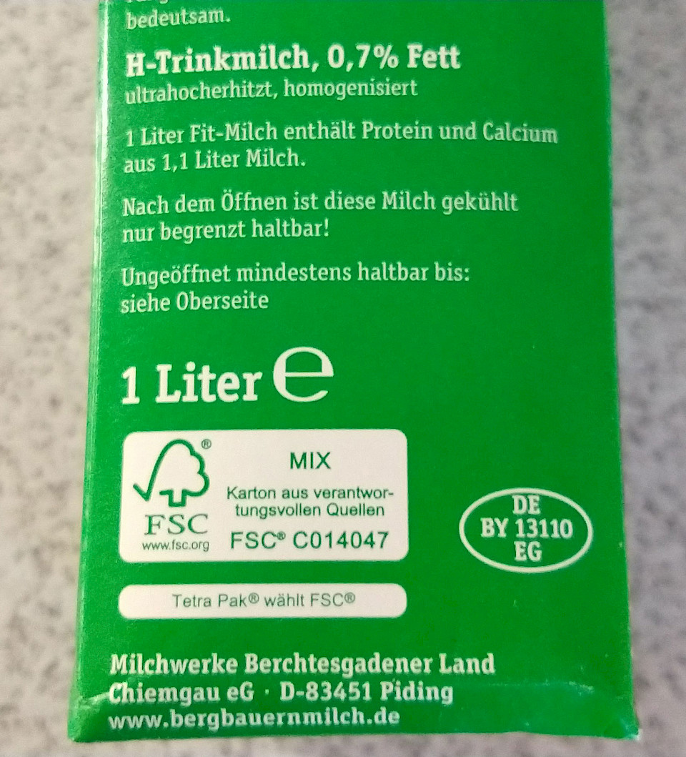 Haltbare Fit Milch Berchtesgadener Land - Alle Infos